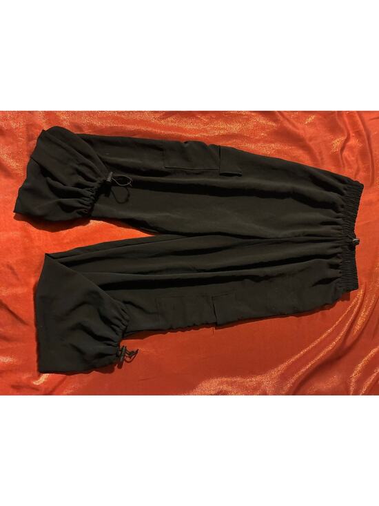 Forever 21 Pants - Forever 21 Pants Womens S Black Cargo Jogger Elastic Waist Ankle Toggle Pockets